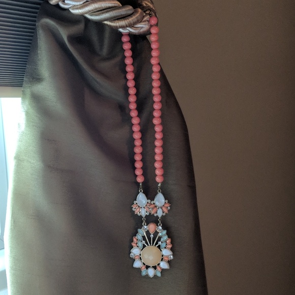 Coral Bead Statement Necklace - Picture 2 of 2